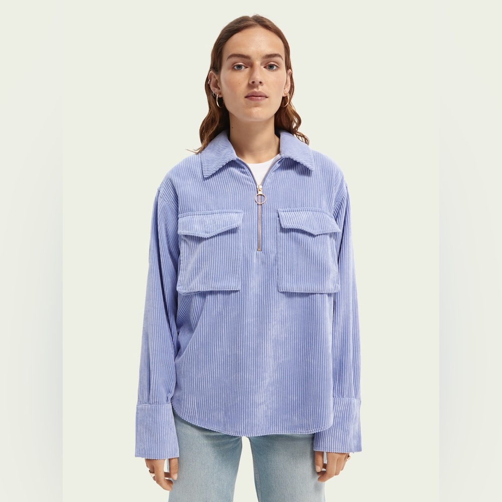SCOTCH & SODA BLUE QUARTER ZIP JACKET